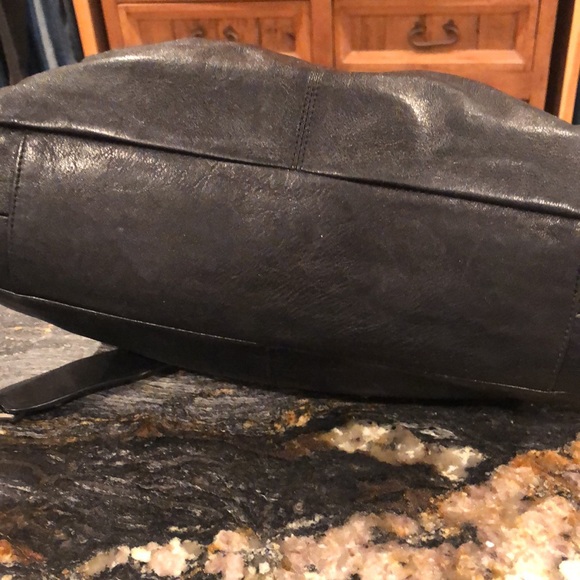 COACH BLACK LEATHER MADISON MAGGIE BAG - Picture 4 of 7